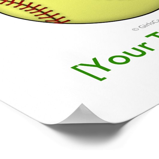 Softball-groen Poster (Hoek)