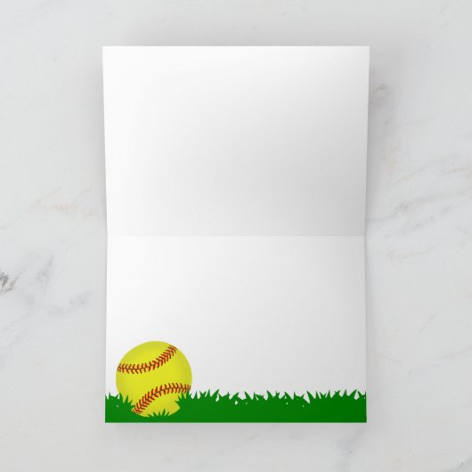 Softball Happy Birthday Kaart (Binnen)