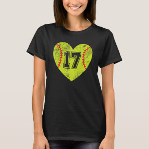 Softball Hart Speler 17 Softbal Moeder Vader Varsi T-shirt