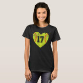 Softball Hart Speler 17 Softbal Moeder Vader Varsi T-shirt (Voorkant volledig)