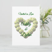 Softball Hart Sport Bruiloft Thema Bruiloft Kaart (Staand voorkant)