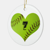 Softball-hartversiering Keramisch Ornament (Links)