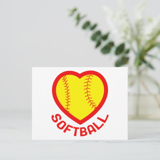 Softball Heart Briefkaart (Staand voorkant)