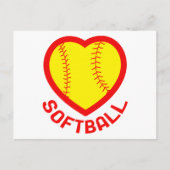Softball Heart Briefkaart (Voorkant)