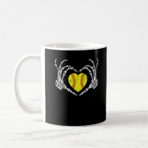 Softball Heart Skeleton Hand Halloween Kostuum Fun Koffiemok