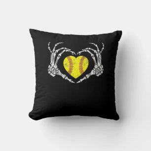Softball Heart Skeleton Hand Halloween Kostuum Fun Kussen