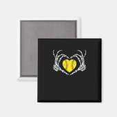 Softball Heart Skeleton Hand Halloween Kostuum Fun Magneet (Voorkant / Achterkant)