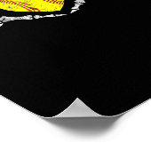 Softball Heart Skeleton Hand Halloween Kostuum Fun Poster (Hoek)