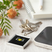 Softball Heart Skeleton Hand Halloween Kostuum Fun Sleutelhanger (Zijkant)