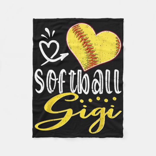 Softball Heart Softball Gigi Family Matching  Fleece Deken (Voorkant)