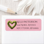 Softball Heart Softballen in beweging met 3 lijnen Etiket (Insitu)