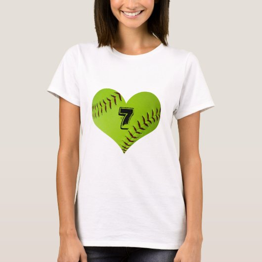 Softball Heart T-shirt (Voorkant)