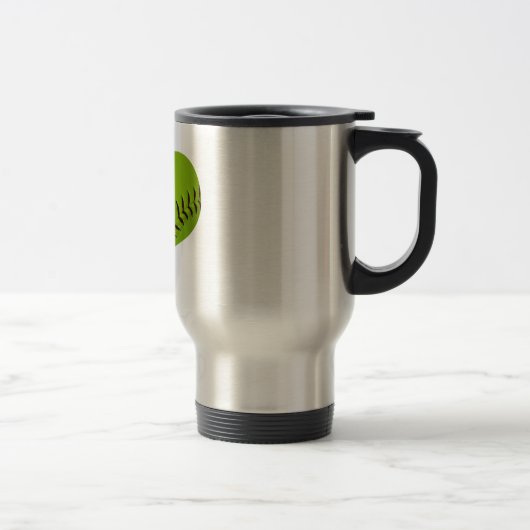 Softball Heart Travel mug Reisbeker (Rechts)