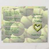 Softball Heart Wedding Theme Weddenschap Program (Voorkant / Achterkant)