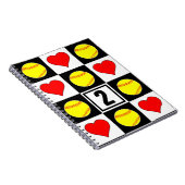 Softball & Hearts Custom Player Jersey Number Notitieboek (Rechterzijde)