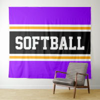 SOFTBALL Helder Paars Zwart Oranje Racing Strepen