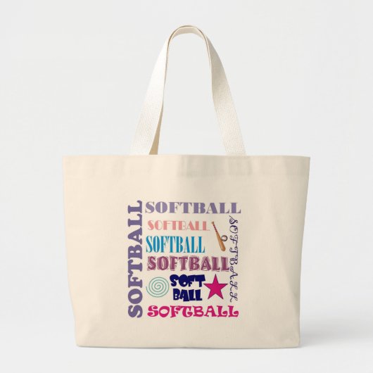 Softball herhaling grote tote bag (Voorkant)