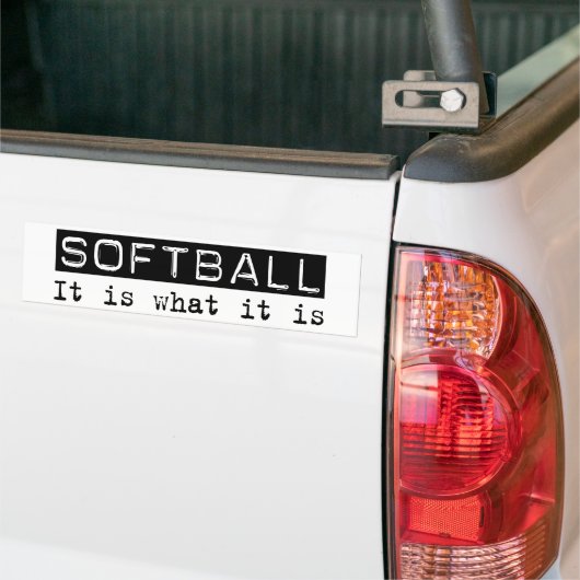 Softball Het is Bumpersticker (Op Truck)