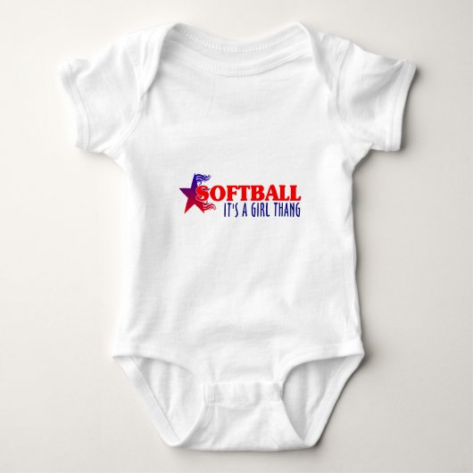 SOFTBALL - Het is een Girl Thang Romper (Voorkant)