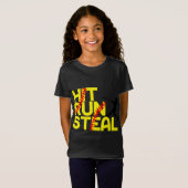 Softball Hit Run Steal T-shirt (Voorkant volledig)