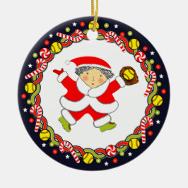 Softball Holiday Gift Keramisch Ornament