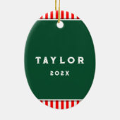 Softball Holiday Gift Keramisch Ornament (Achterkant)