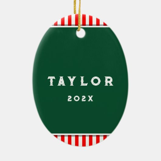 Softball Holiday Gift Keramisch Ornament (Achterkant)