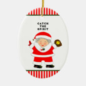 Softball Holiday Gift Keramisch Ornament (Voorkant)