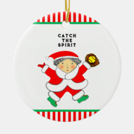 Softball Holiday Gift Keramisch Ornament