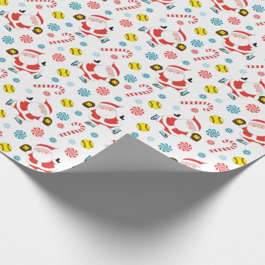 Softball Holiday Gift Wrapping Paper Cadeaupapier (Hoek)
