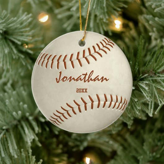 Softball-honkbal Keramisch Ornament (Boom)