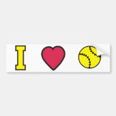 Softball I Heart Bumpersticker (Voorkant)