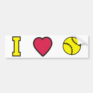 Softball I Heart Bumpersticker