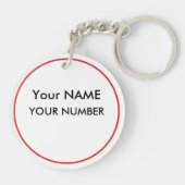 Softball ID Bag LABEL gepersonaliseerde tekst Sleu Sleutelhanger (Achterkant)