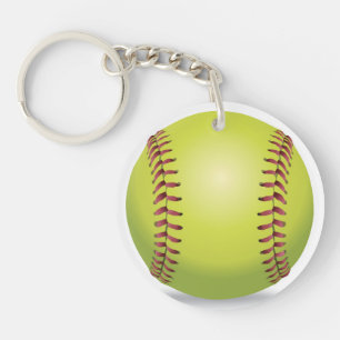 Softball ID Bag LABEL gepersonaliseerde tekst Sleu Sleutelhanger