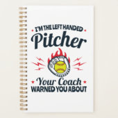 Softball Ik ben de linkse pitcher Funny Planner (Voorkant)