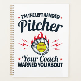 Softball Ik ben de linkse pitcher Funny Planner
