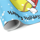 Softball in kerststijl voor kerstmis cadeaupapier (Rol Hoek)