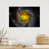 Softball in ruimtelijk melkachtig Poster (Keuken)