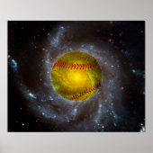 Softball in Space Uniek Softball-Poster Poster (Voorkant)