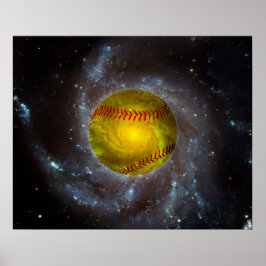 Softball in Space Uniek Softball-Poster Poster