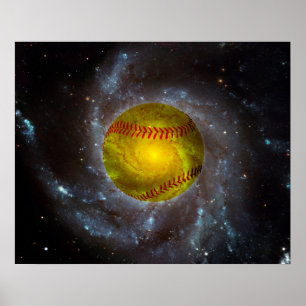 Softball in Space Uniek Softball-Poster Poster