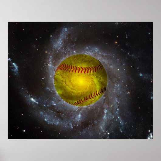 Softball in Space Uniek Softball-Poster Poster (Voorkant)