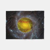 Softball in Space Unieke Softball Fleece Blanket Deken (Voorkant (Horizontaal))
