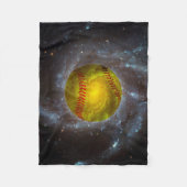 Softball in Space Unieke Softball Fleece Blanket Deken (Voorkant)