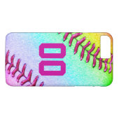 Softball iPhone 7 Plus Hoesje met Jersey Number (Achterkant (Horizontaal))