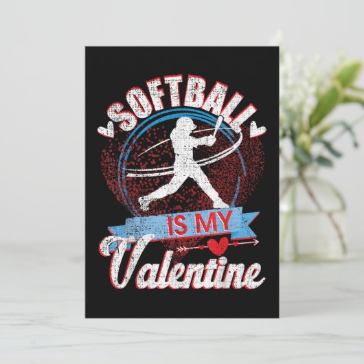 Softball is mijn Valentijn grappige Valentijnse n Save The Date (Staand voorkant)