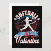 Softball is mijn Valentijn grappige Valentijnse n Save The Date (Voorkant / Achterkant)