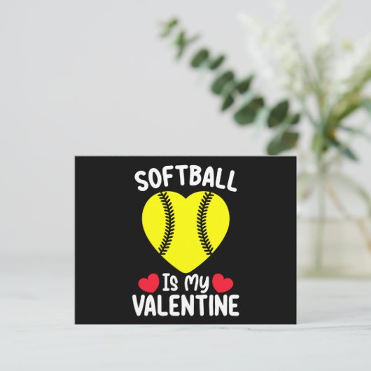 Softball is mijn Valentijnsdag sport Briefkaart (Staand voorkant)