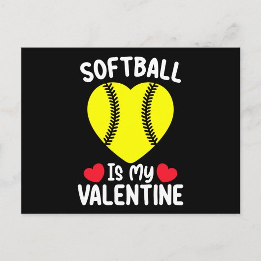 Softball is mijn Valentijnsdag sport Briefkaart (Voorkant)